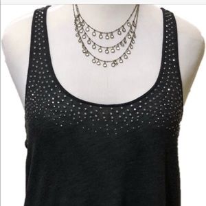 Aerie Dark Heather Gray Silver Embellishments Tank